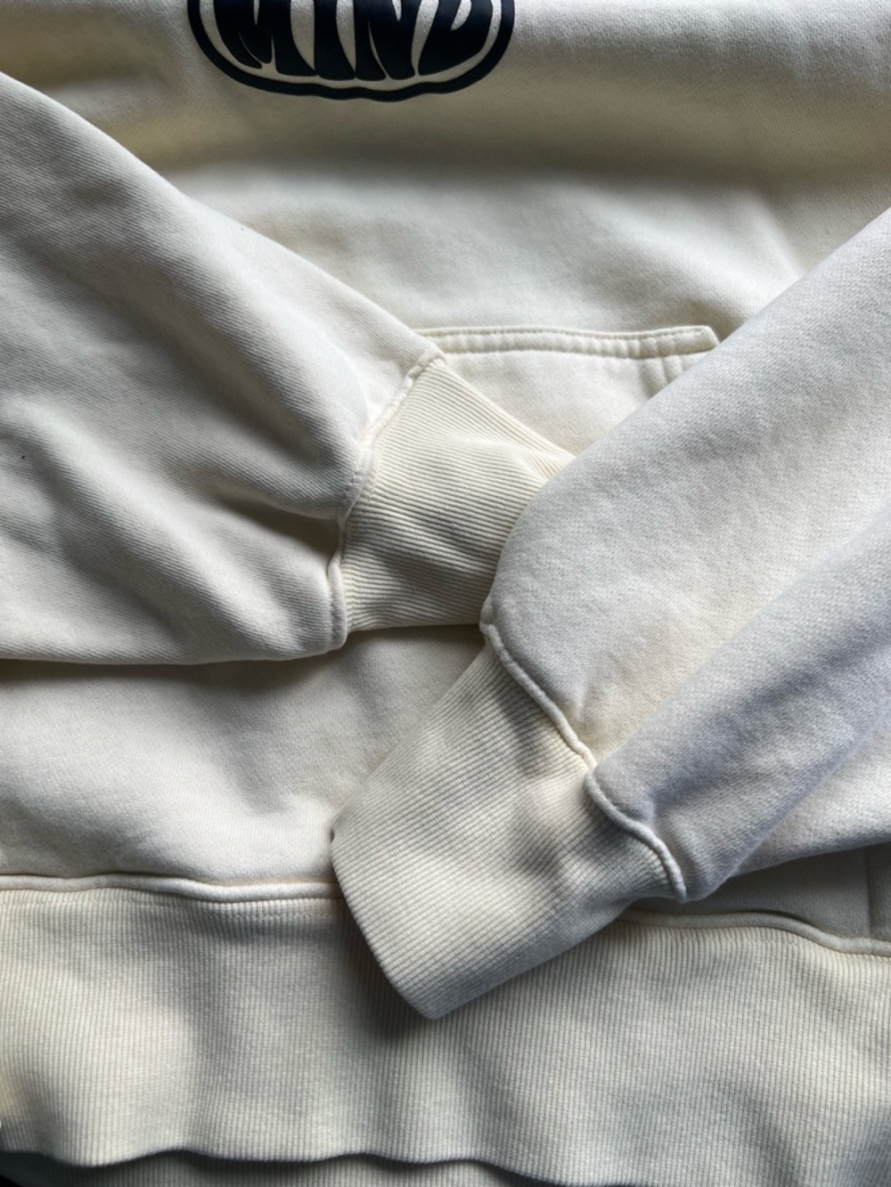 Aritzia TNA SweatFleece Cozy Boyfriend Hoodie Lemonade Yellow “Expand Your Mind” - Picture 4 of 6